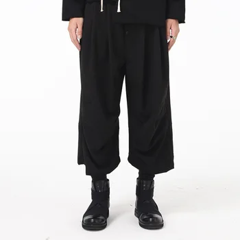 2022 Naujas Vyrų Drabužiai Yamamoto Stiliaus Nišą Dizaino Nereguliarus Prarasti Pločio Kojų Kelnės Culotte Plus Size Kostiumų 27-46