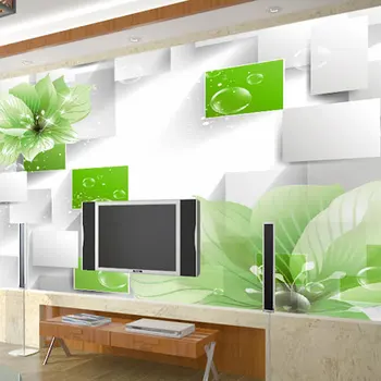 3D stereoskopinis didelis sieninis TV foną kambarį miegamasis, modernus ir stilingas, žalios Pasirinktinis Dydis