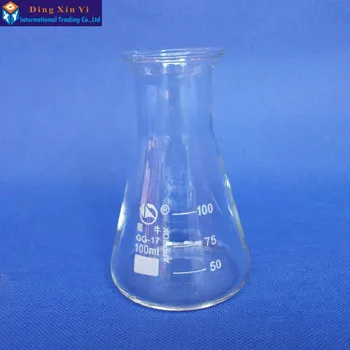 (8 vnt./daug) 100ml stiklo kūginę kolbą Stiklo Erlenmejerio Kolba 100 ml Laboratorija naudoti stiklo trikampis kolbą BORO stiklo,GG17,Pyrex